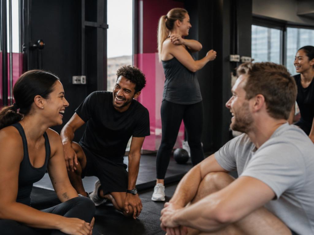 Team van collega's tijdens een corporate workout